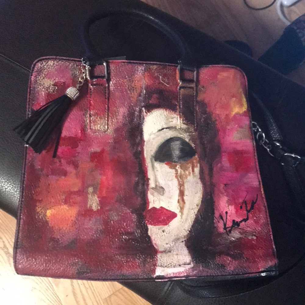 **UNIQUE**One of kind hand painted satchel